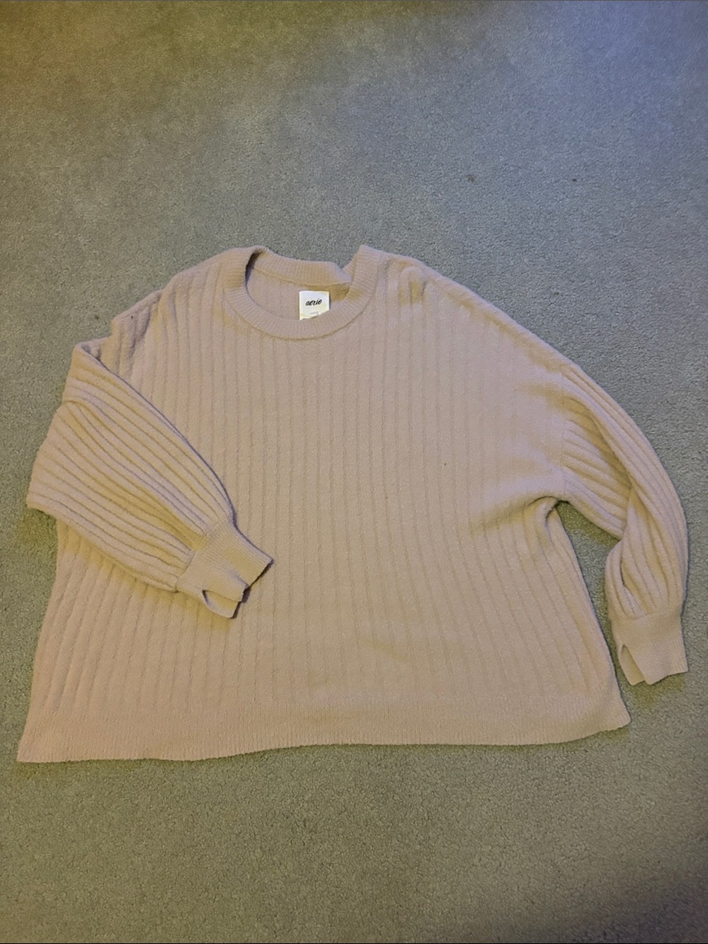 aerie Ribbed Scoop Crewneck Sweater